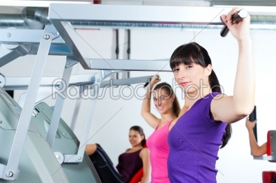 gym women doing strength or fitness training