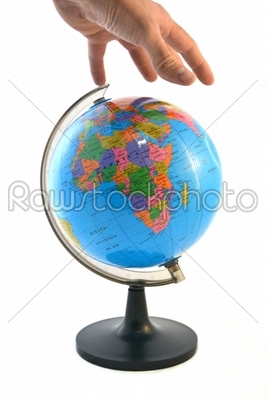 Hand on the world