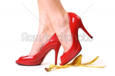 high heels over bananapeel