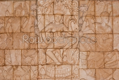 Low-relief image of asia traditional art illustrated god