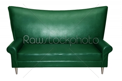 luxury green sofa armchair isolated