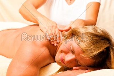 Man and Wellness with massage