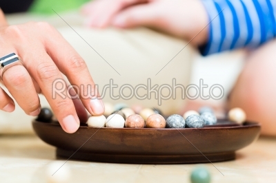 Marbles in a dish