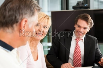 Mature couple with financial consultant