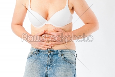 Medicine and disease - stomach pain or abdominal cramps
