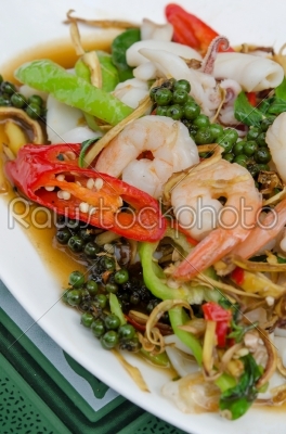 mix seafood , spicy dish