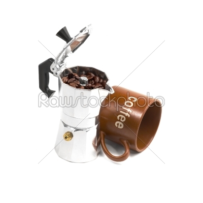 mocha coffee machine and cup