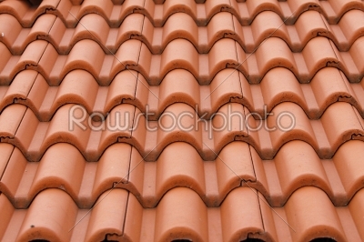 New bulgarian roof tiles close up detail
