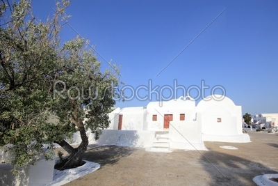Oia traditional church styles in Santorini island