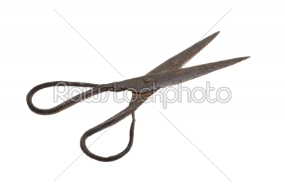 Old Scissors isolated on the white background  