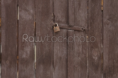old wooden door with handle 