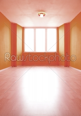 Orange - yellow  empty room 