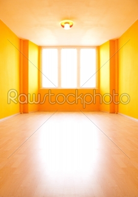 Orange - yellow  empty room 