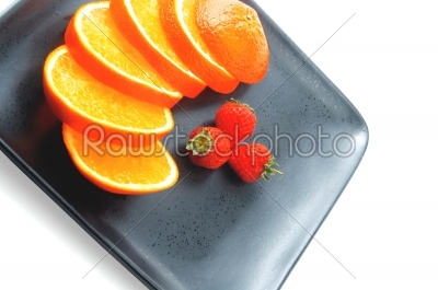 orange and strawberries
