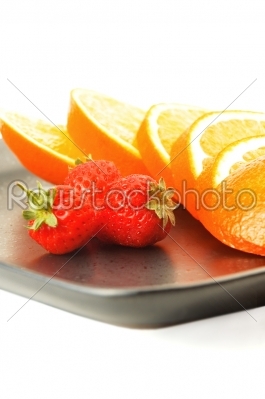 orange and strawberries