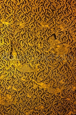 Painting of Thai gold.