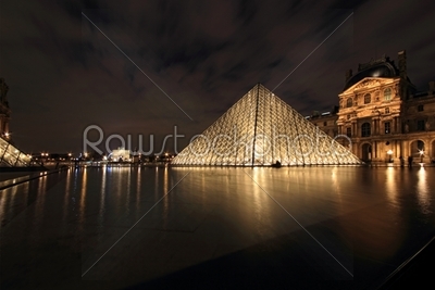 PARIS - January 8th 2012 : Closeup of Louvre Pyramid