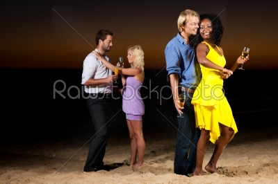 Party and dancing at the beach