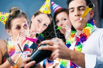 Party People in bar celebrating carnival