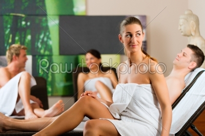 People in wellness relaxation room