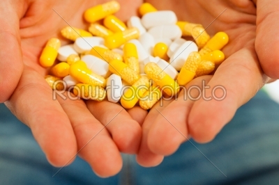 Pills in a hand