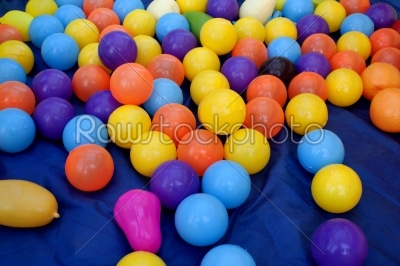 Plastic multi-colored spheres.
