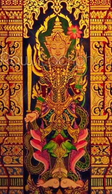 Portrait painting of Thailand, In the northern Thai temples.