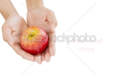 red apple on hand