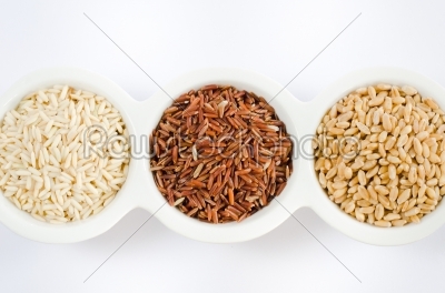 rice and wheat grains
