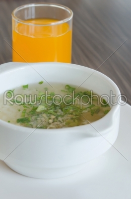 rice soup and juice