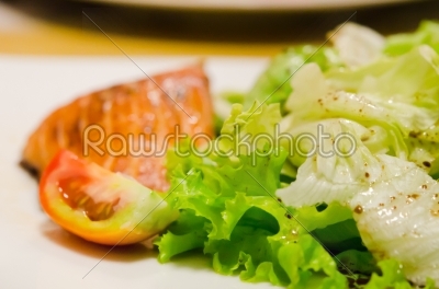 salad and fish