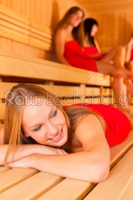Sauna wellness - Female friends in spa