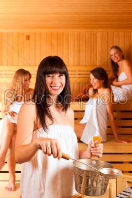sauna wellness - four women in Spa
