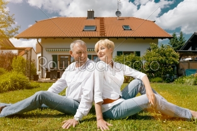Senior couple and their garden home