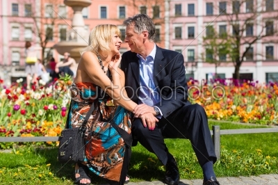 Senior couple during spring in the city