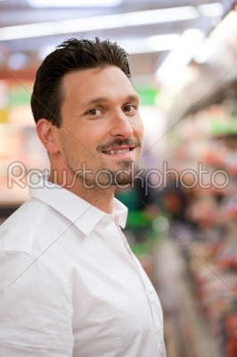 Smart Male Customer at Supermarket