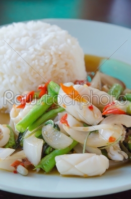 spicy squid and rice