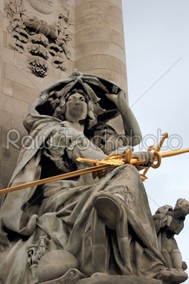Statue on the Bridge of Alexandre III in Paris