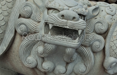stone dragon closeup in Thailand