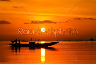 Sunset at Southern Lake Thailand.