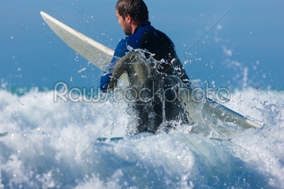Surfer - focus on wave