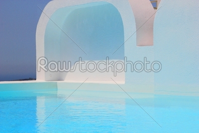 Swimming pool  at santorini