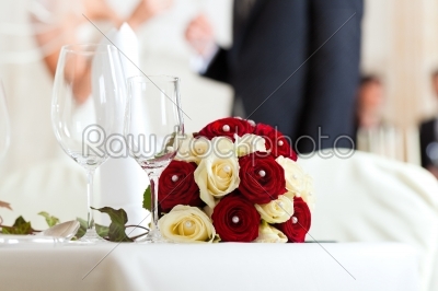 Table at a wedding feast