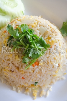 top view fried rice