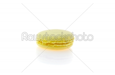 traditional colorful  french macaroons over white background