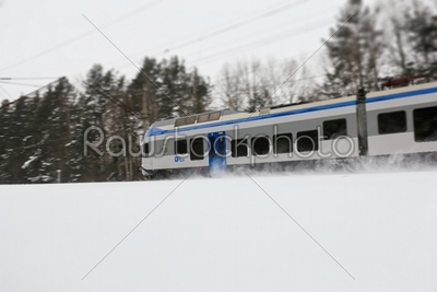 train in winter