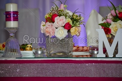 wedding table with flowers