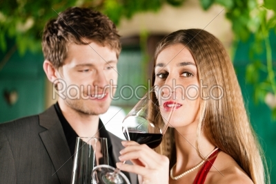 Winetasting in restaurant