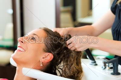 Woman at the hairdresser