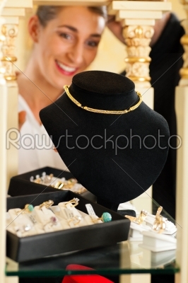 Woman at the jeweller